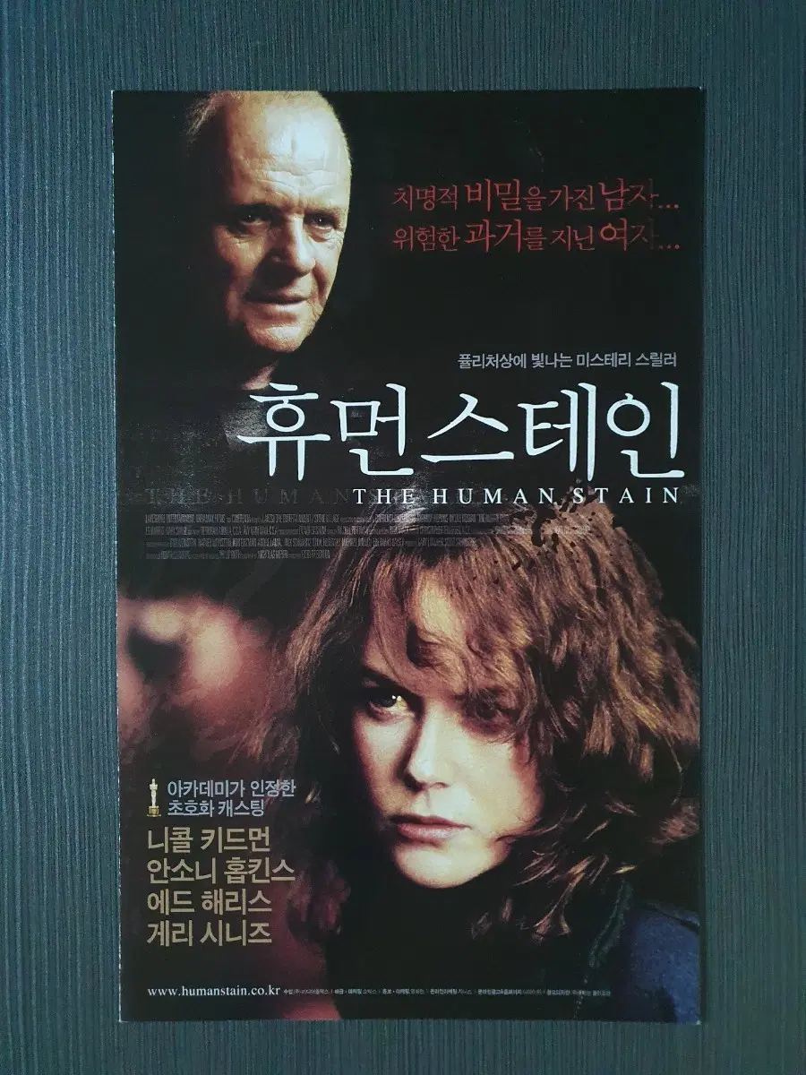 휴먼스테인 영화 전단지 팜플렛 2단접이