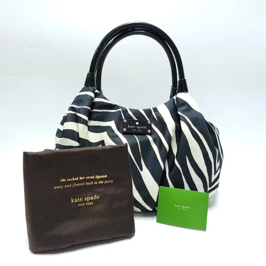 KATE SPADE 케이트스페이드 지브라 나일론 에나멜 호보백 토트백 B851