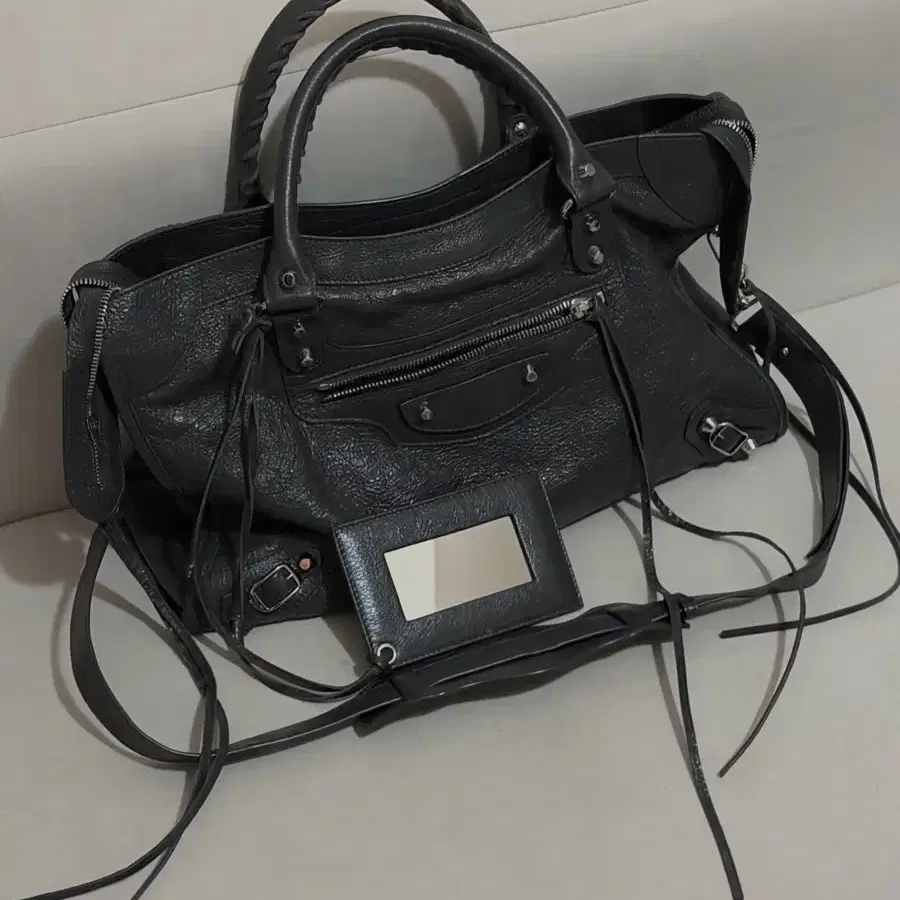 발렌시아가 모터백 다크그레이 은장