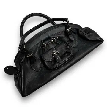 Christian Dior Black Leather Bowling Bag