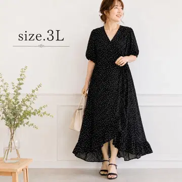13 새상품급 빅 사이즈 도트 원피스 15호