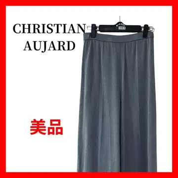 CHRISTIAN AUJARD 와이드 팬츠 그레이 레이온 B2141