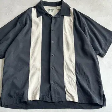 VINTAGE 새상품급 쿠바 셔츠 실크 최상급 오픈 카라 90s
