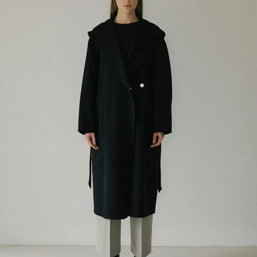 래미 cashmere hoody coat_black