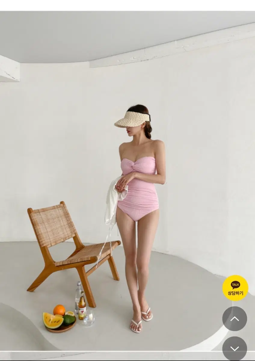 핑크색 원피스 수영복 끈 조절 가능