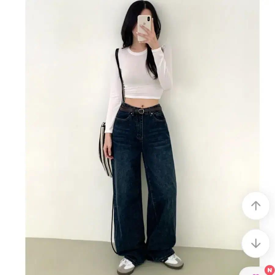 진청 와이드 데님 팬츠