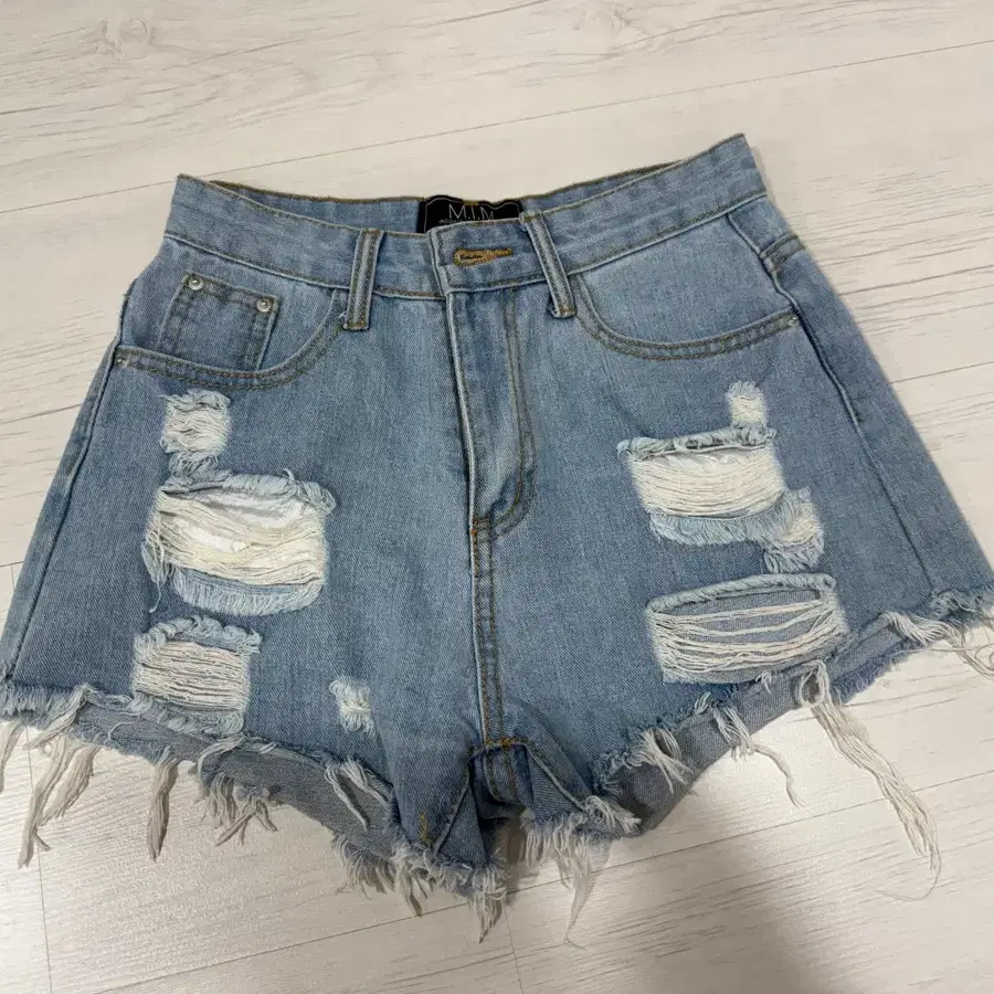 데님 숏팬츠 찢청 컷팅