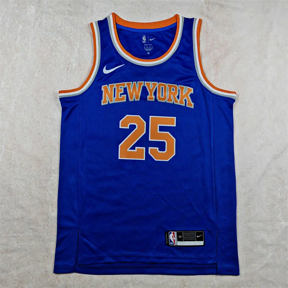 NBA 농구복 뉴욕 닉스 25호 브리지스 블루 핫픽스 S-XXL