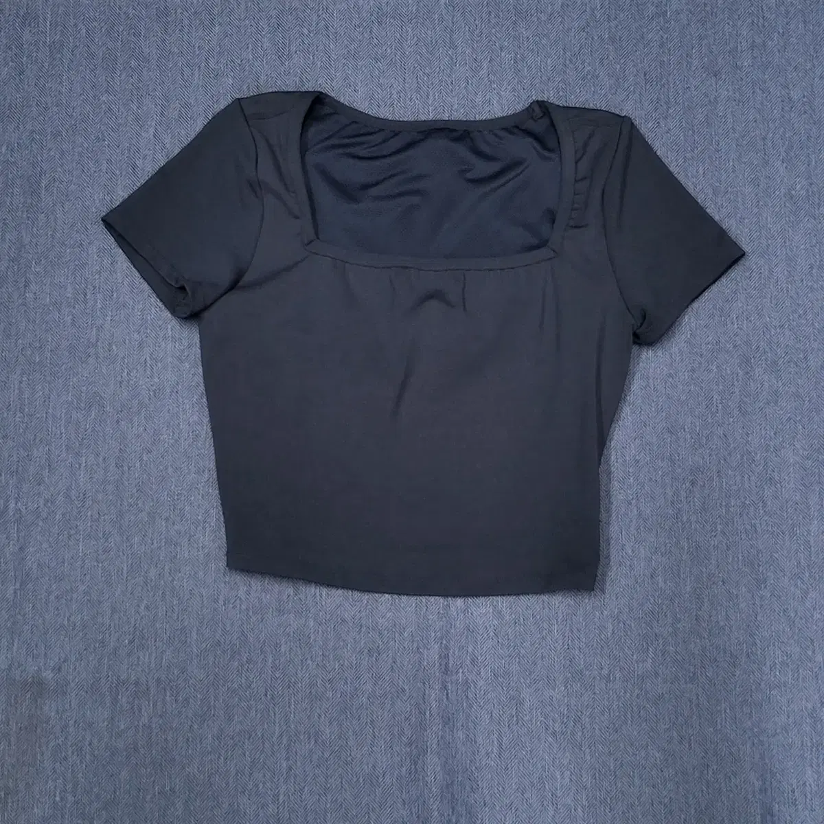 젝시믹스 스퀘어넥 반팔 크롭 티셔츠 네이비 (M)