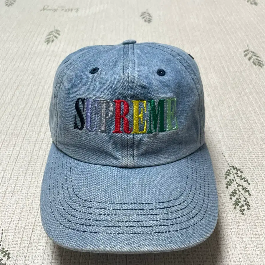 20fw 슈프림 멀티컬러 Logo 6-Panel 데님