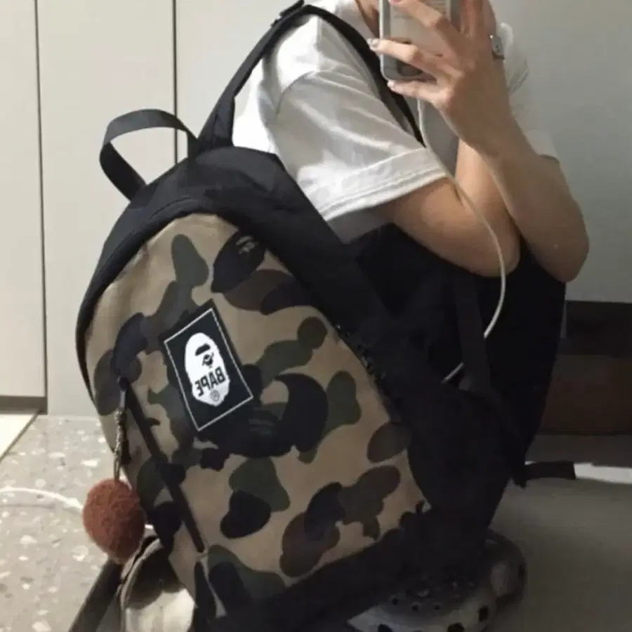 (당일배송) 베이프 백팩 + 키링 세트 일본잡지부록 BAPE 가방