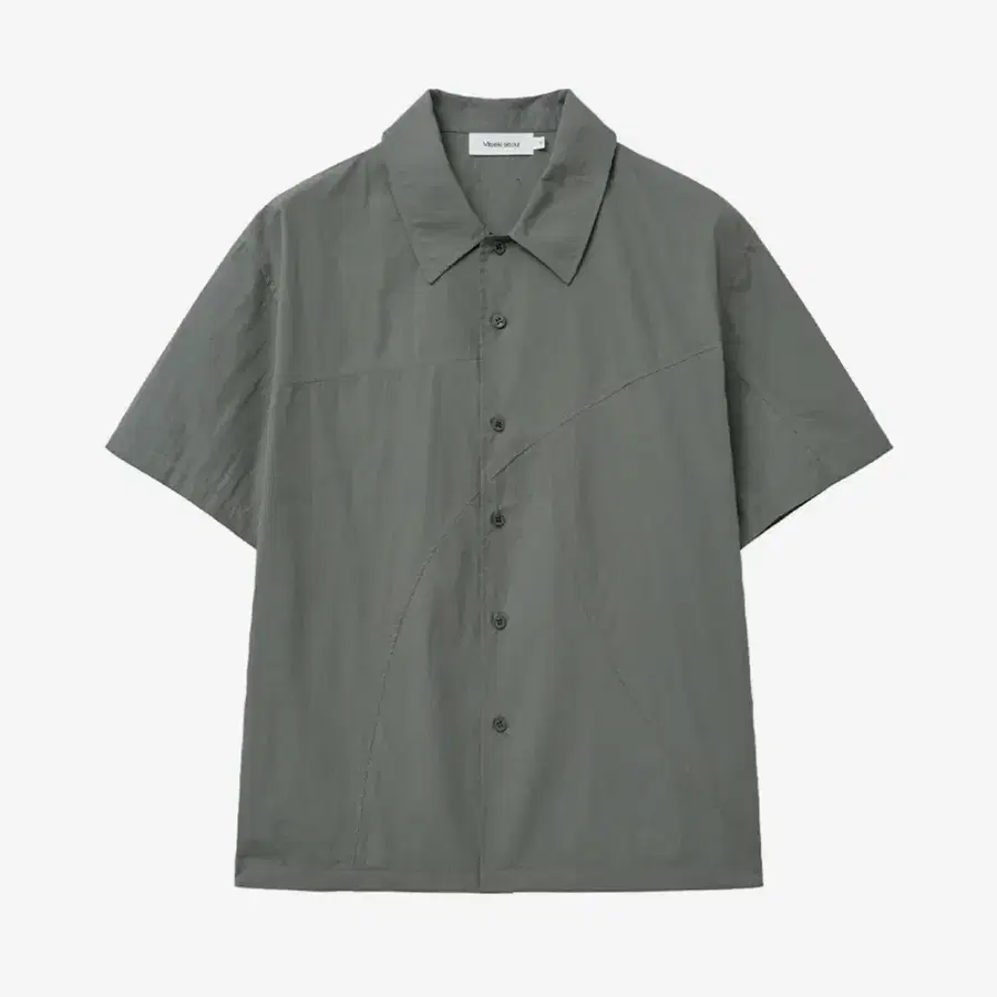 Miseki Seoul Man - Line open collar shirt CHARCOAL