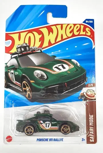MATTEL HOTWHEELS 사파리 모드 2/5 JFN78 포르쉐 911 랠리 그린 #17 154/250