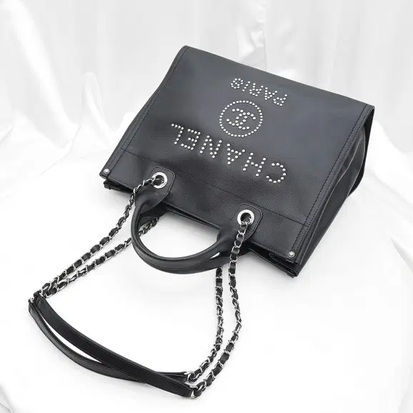 샤넬 Chanel(샤넬) A57068 블랙 레더 은장 도빌 라지 체인 숄더백 (25번대) 사진 4
