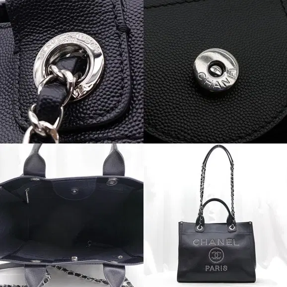 샤넬 Chanel(샤넬) A57068 블랙 레더 은장 도빌 라지 체인 숄더백 (25번대) 사진 6