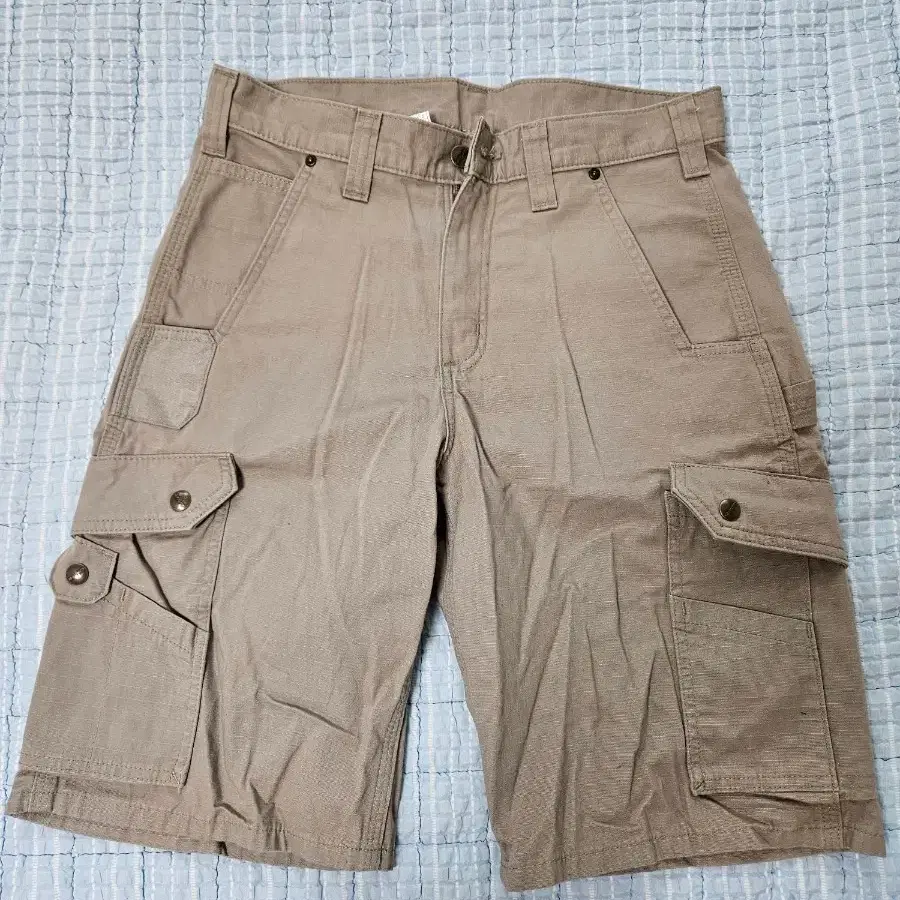 Carhartt 칼하트 립스탑 카고 하프팬츠 B357 샌드베이지 (Made in Mexico)