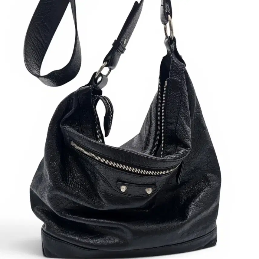 Balenciaga バレンシアガ 本物の女性男性 旅行用かばん・バッグ ブラックレザーモーターバッグ クロスボディバッグ メッセンジャーバッグ ショルダーバッグ オフィスバッグチョンラ中古高級品25105