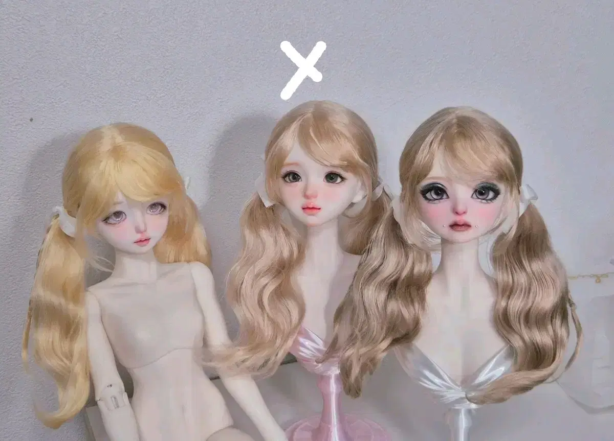 모헤어 구관 인형 가발 MSD 사이즈