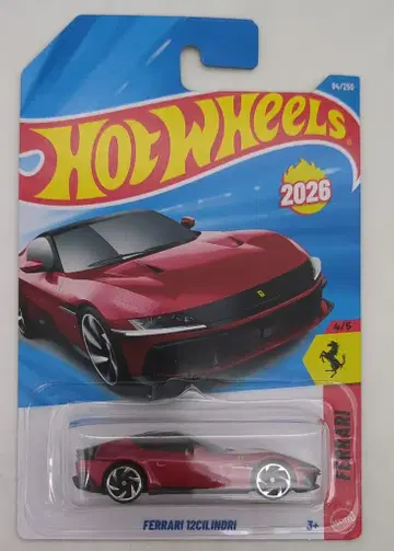 MATTEL HOTWHEELS 2026 FERRARI 4/5 JMX25 FERRARI 12CILINDRI 레드 94/250