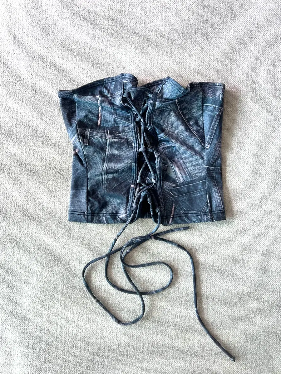 Frankie bikinis 데님 뷔스티에 수영복 상의