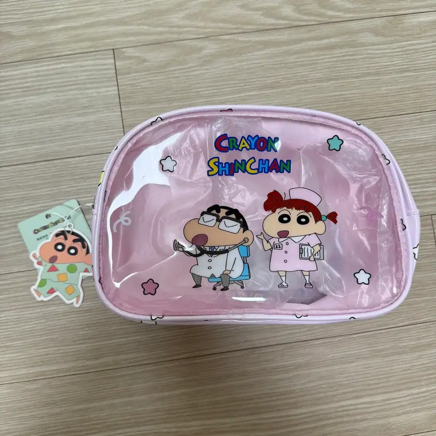 짱구 유리 투명파우치 새상품