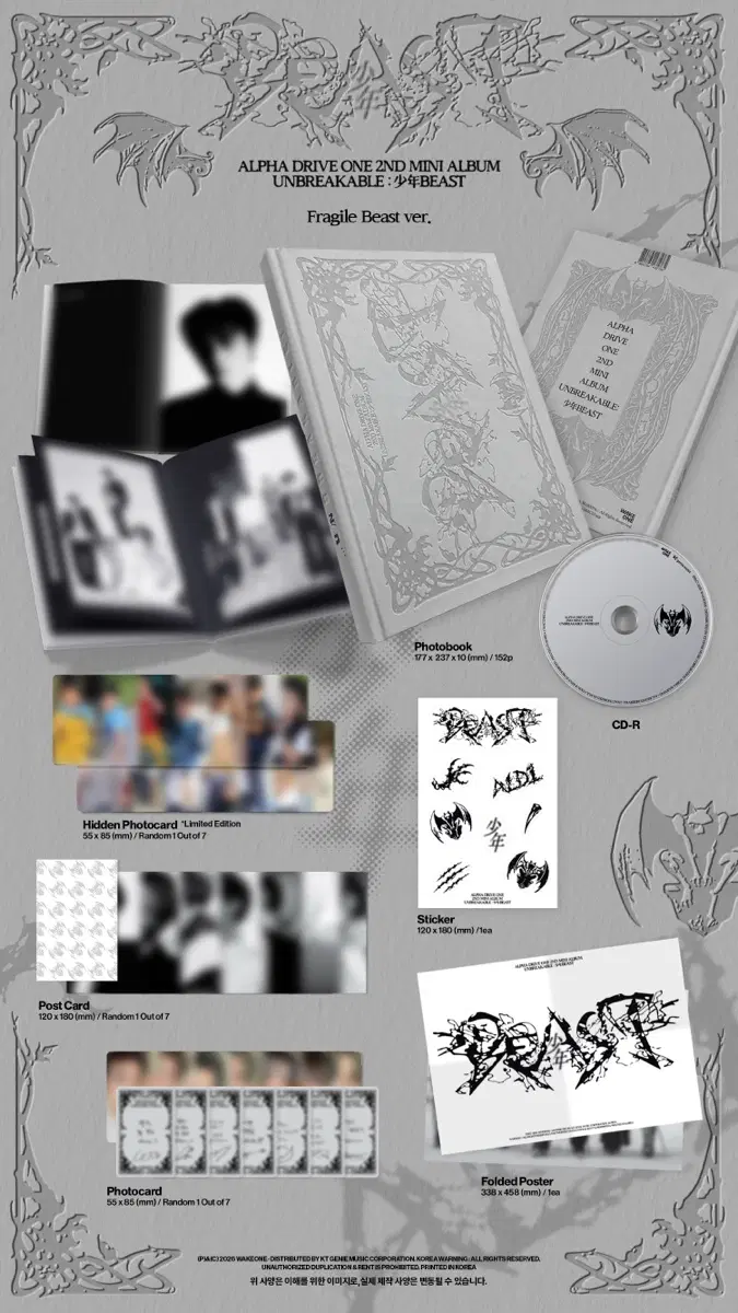 현물 > 알디원 미개봉 앨범 fragile beast. ver 알파드라이브원 포카 양도 미공포 특전 ald1 교환
