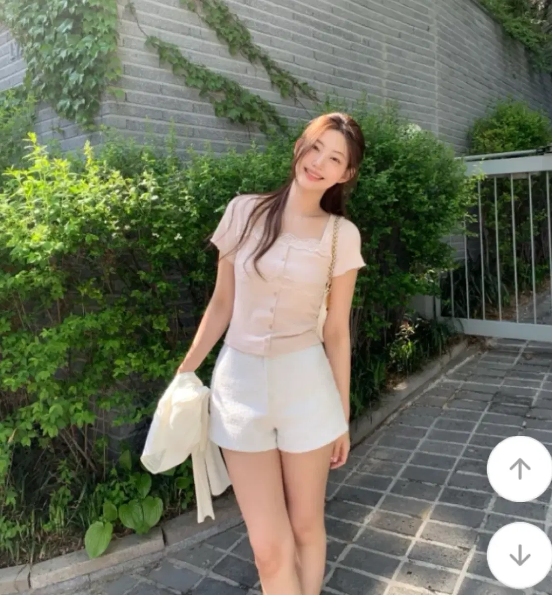 새상품)제니오 벨 레이스 가디건 하프 티셔츠