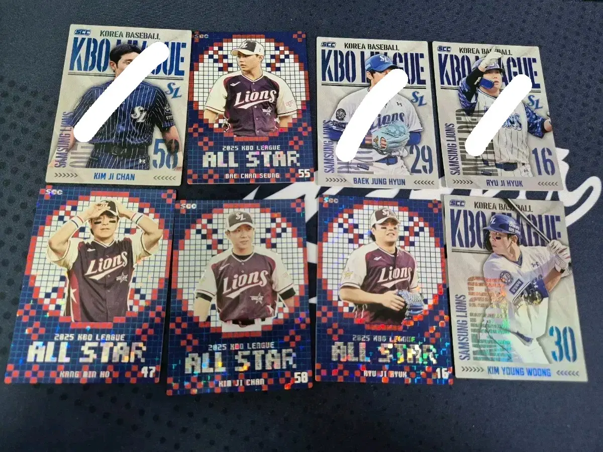 삼성 라이온즈 KBO SCC 야구 카드 5장 일괄 세트