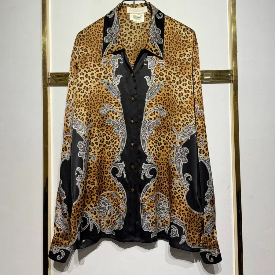 ESCADA 에스카다 레오파드 실크 블라우스 40