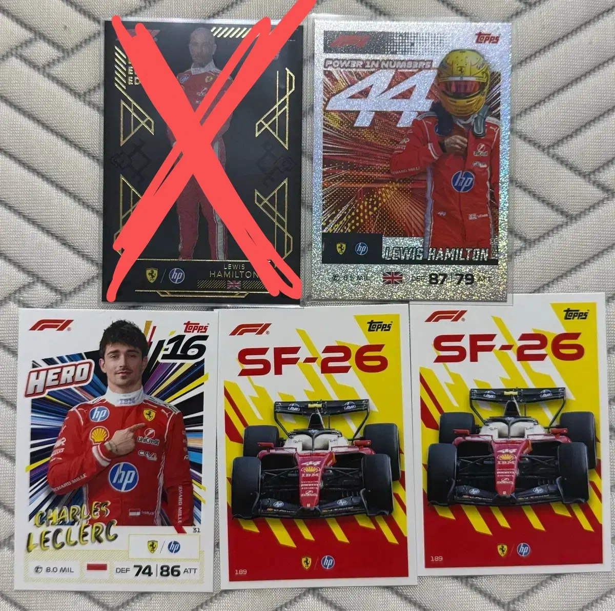 F1 탑스 터보 어택 페라리 루이스 해밀턴 샤를 르클레르 카드
