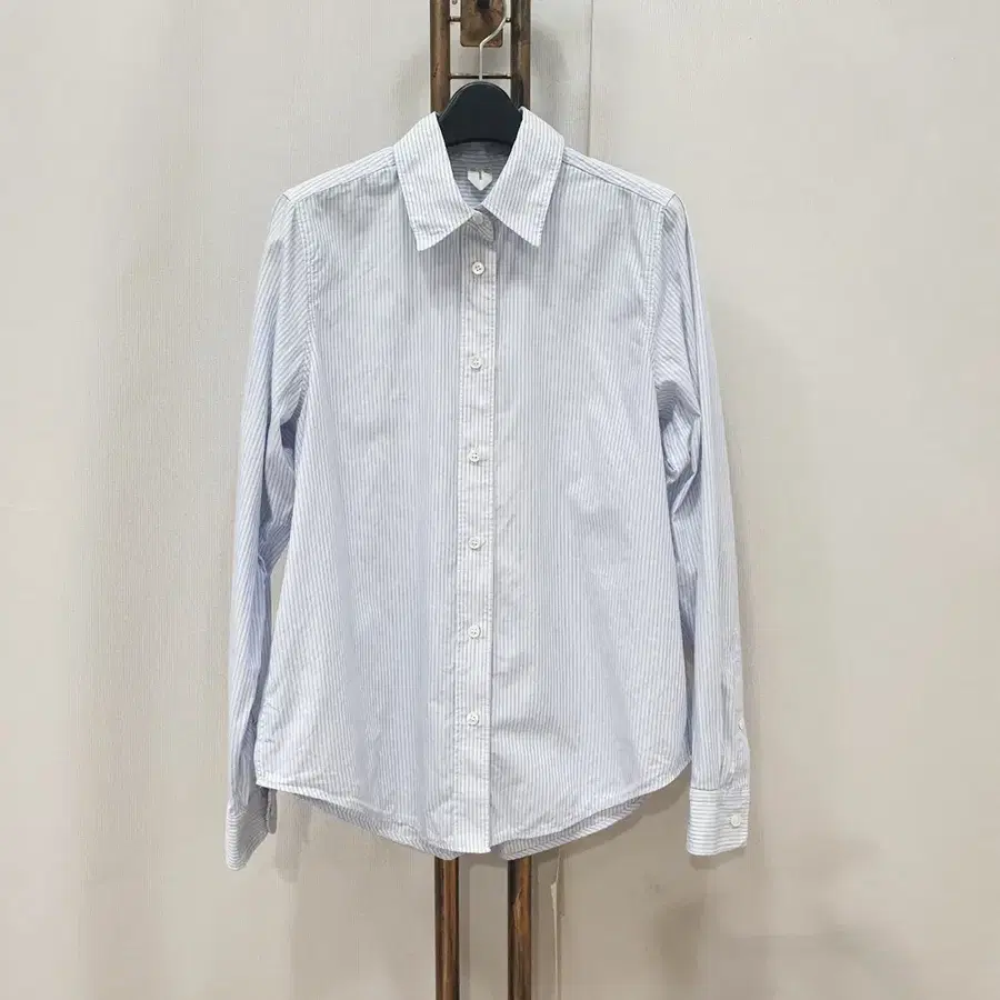 (kk70233)ARKET 아르켓 스트라이프 코튼 셔츠 블루 34