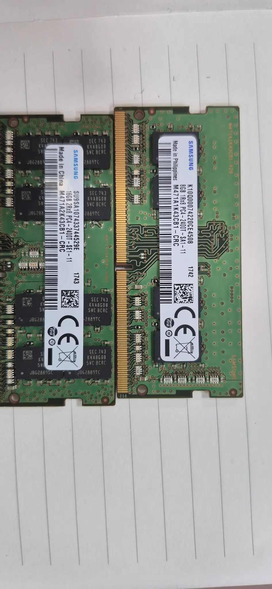 섬성 PC4-2400T 16G / 8G