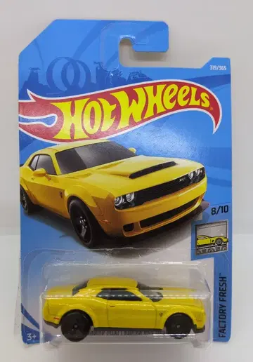 MATTLE HOTWHEELS 팩토리 프레시 8/10 FJV76 18 DODGE CHALLENGER SRT DEMON 옐로우 319/365