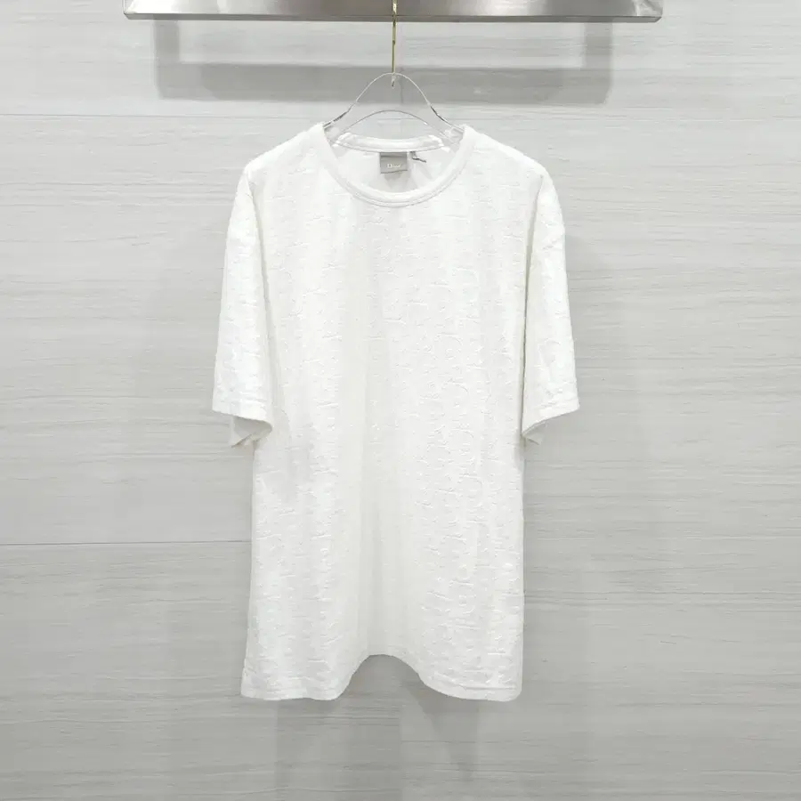 XXXL / 디올 화이트 오블리크 반팔 티셔츠 693J633A3145