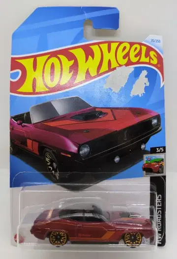MATTEL HW ROADSTERS 3/5 HOT WHEELS '70 PLYMOUTH BARRACUDA 20/250