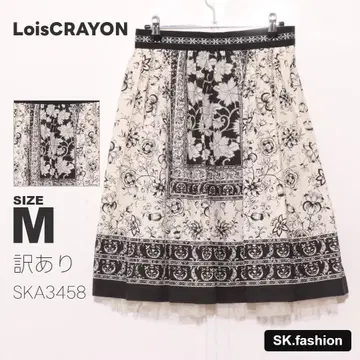 하자품 Lois CRAYON 스커트 플레어 꽃무늬 사이드 후크 튤