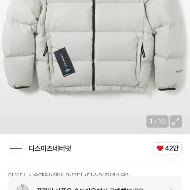 디스이즈네버댓 PERTEX T 다운 패딩 Off White (M)