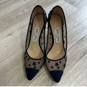컨디션 최상 지미추 Jimmy choo 힐 펌프스 네이비 스타