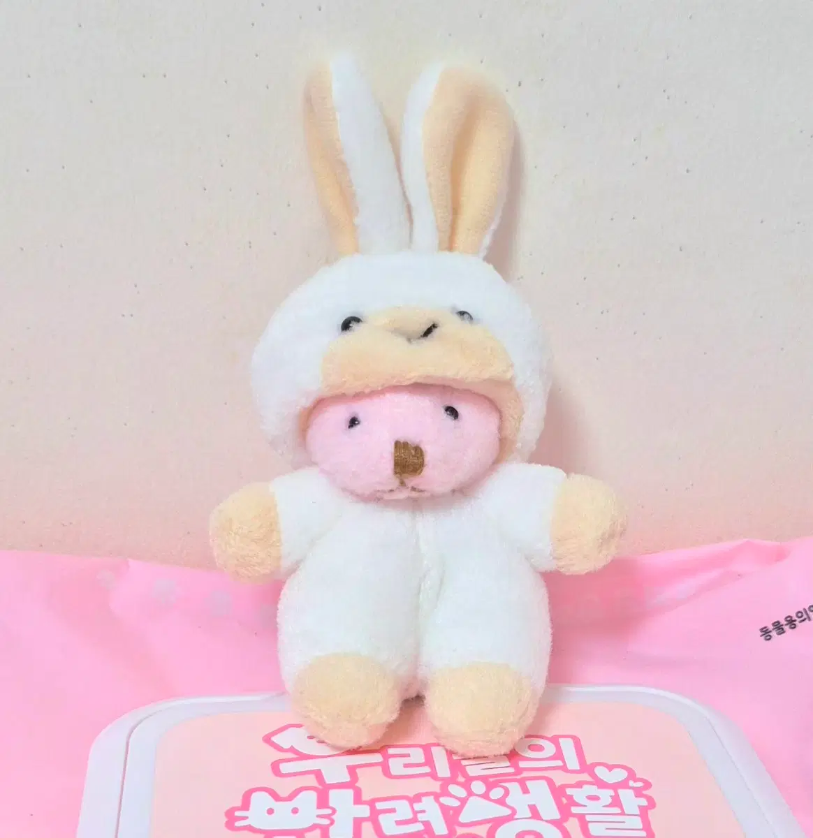고전 빈티지 썬레몬 선레몬 피크닉 화이트 토끼 모자 핑크 곰 인형 키링