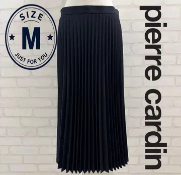 새상품급 pierre cardin 플리츠 스커트 롱 스커트 블랙