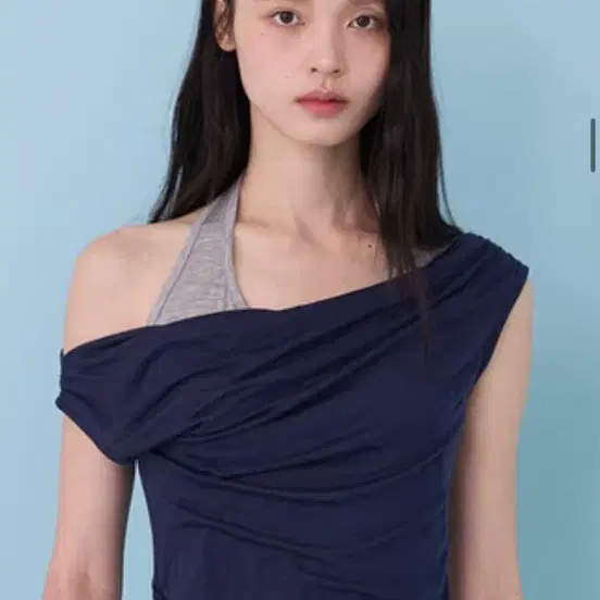 무드에디션 레이어드 오프숄더 티