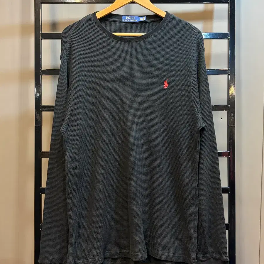 [XXL] 폴로 랄프로렌 Polo Ralph Lauren 차콜 와플 긴팔 티셔츠 3.9