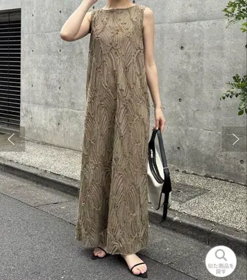 레이스 슬리브리스 롱 원피스