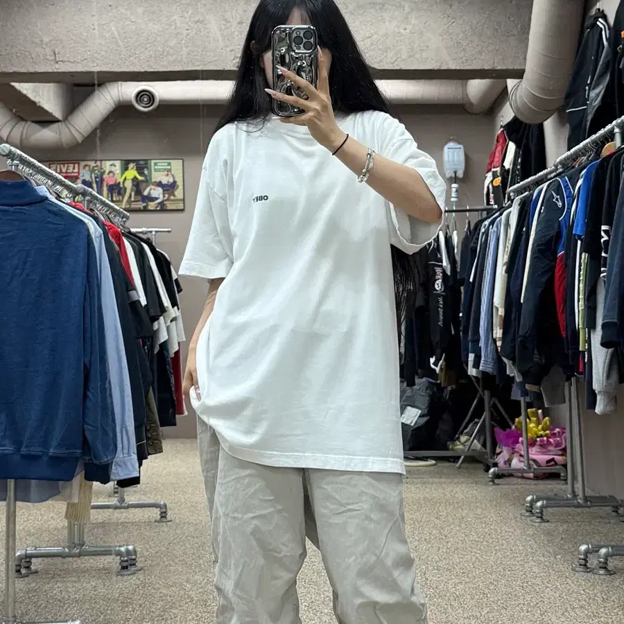 오베이 백프린팅 반팔 티셔츠 S62