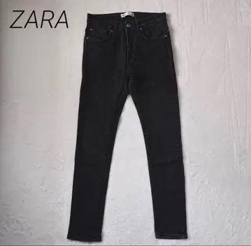 [ ZARA ] 슬림핏 블랙 스트레치 데님 EUR38 drip