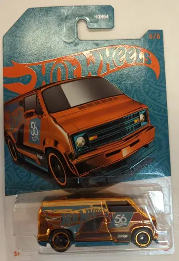 MATTEL 56TH GREEN&GOLD 6/6 HOT WHEELS CUSTOM '77 DODGE VAN 6/6