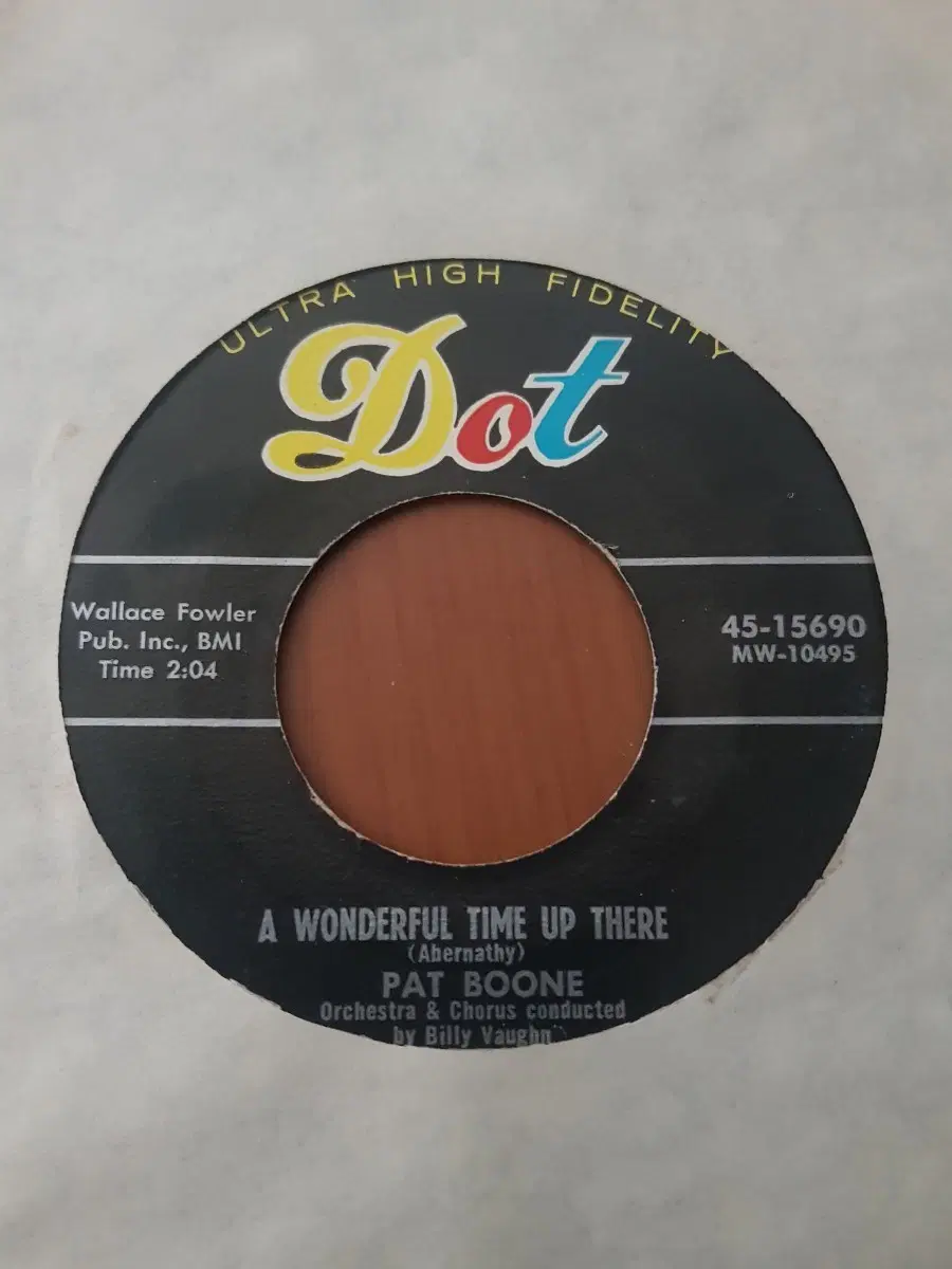 팻분 Pat Boone 7인치싱글 A Wonderful Time Up There 바이닐vinyl 도넛판 45rpm