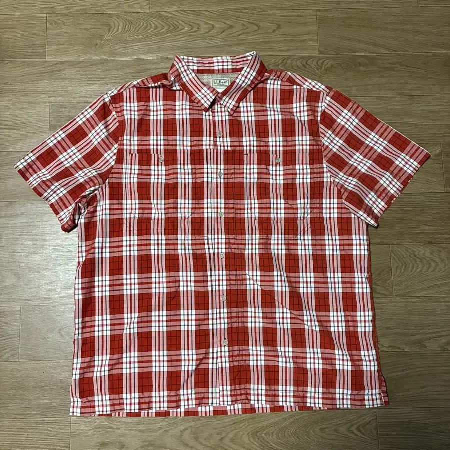 XXL) LL Bean 엘엘빈 체크 반팔셔츠