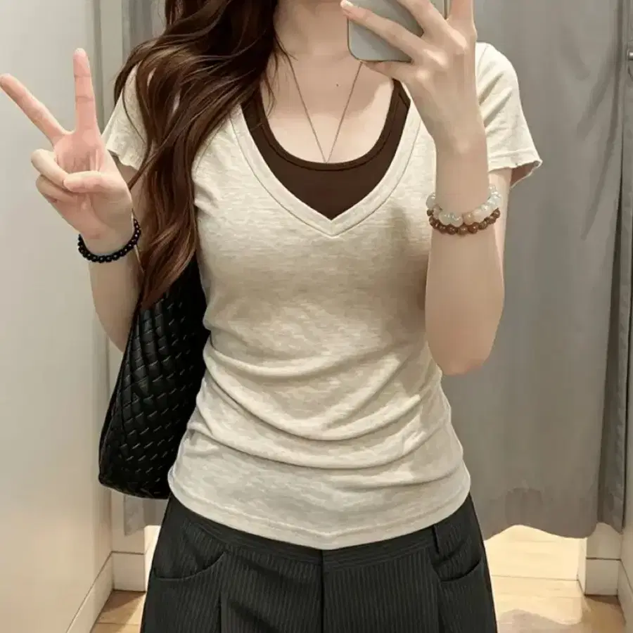 레이어드 반팔티셔츠