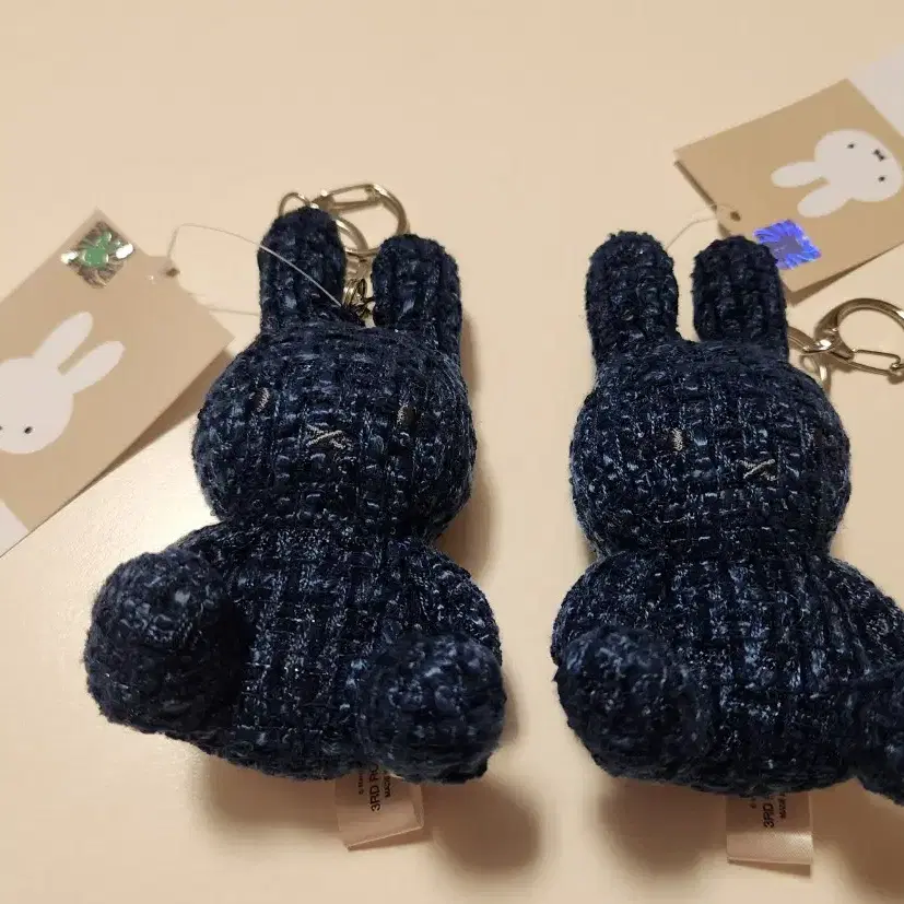 (새상품) 인형 키링 키체인 열쇠고리 트위드 미피 네이비 8cm